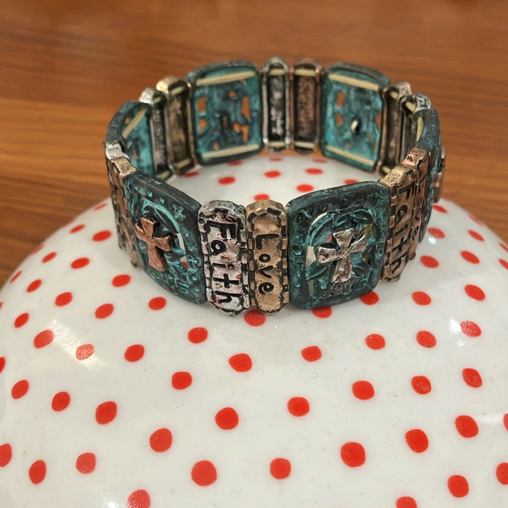 Faith and Love Bracelet in Turquoise and Silver